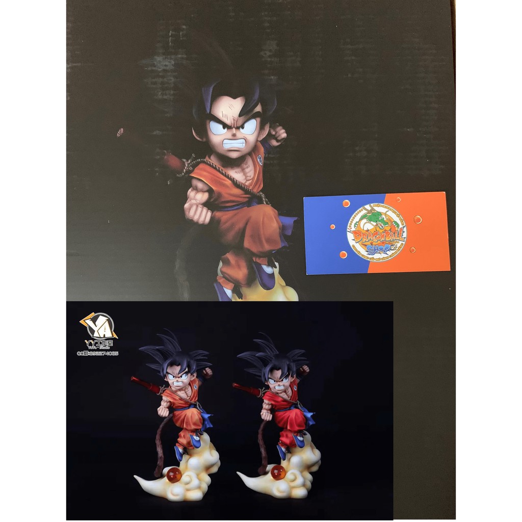 Mô hình Dragon Ball Resin chính hãng - Kid Goku cưỡi mây - YaYa Studio