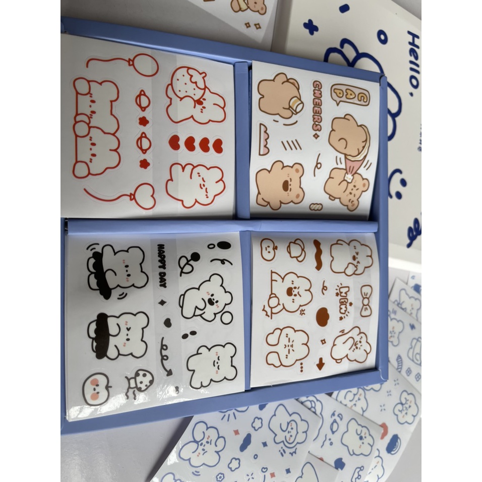 Hot 1 Miếng Sticker 2D chỉ 1K Siêu Dễ Thương Để Dán Bình Nước Sách Vở Sổ Sách Cực Xinh Phù Hợp Cho mọi người