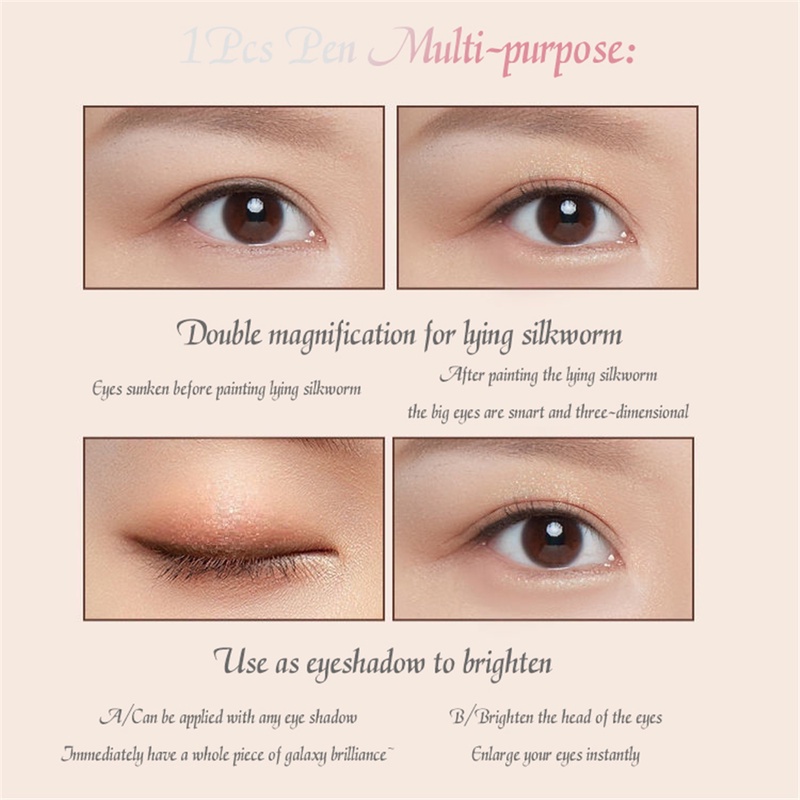 1 Bút Kẻ Mắt/Kẻ Mắt/Phấn Mắt/Bắt Sáng Tông Nhũ Kim Cương Ngọc Trai Chống Nước Làm Sáng Da