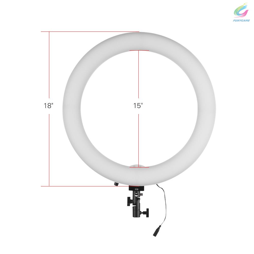 FY 18inch LED Ring Light 5600K 60W Dimmable Camera Photo Video Lighting Kit with Tabletop Stand/ Phone Clamp/ Ball Head for iPhone X 8 7 Smartphone for Canon Nikon Sony DSLR