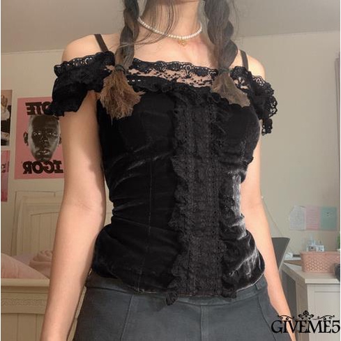 Áo Hai Dây Cổ Vuông Viền Ren Cắt Thấp Quyến Rũ Thời Trang Xuân Hè Cho Nữ