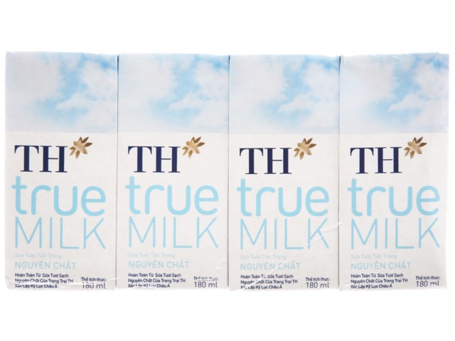 Sữa tươi tiệt trùng TH True Milk - 180 ml x 4 hộp