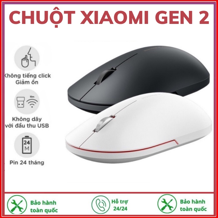 Chuột không dây Xiaomi Gen 2 - Chuột Xiaomi không dây wireless Portable Mouse -Bảo hành 12 tháng