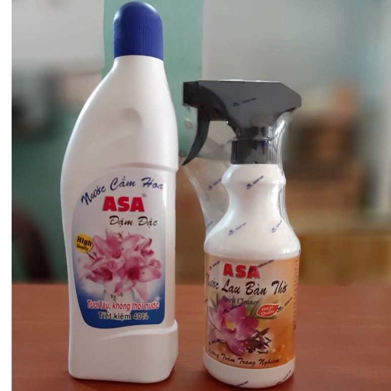 Bộ Nước Cắm Hoa Tươi Lâu Đậm Đặc ASA 400ml Và Nước Lau Bàn Thờ ASA 350ml