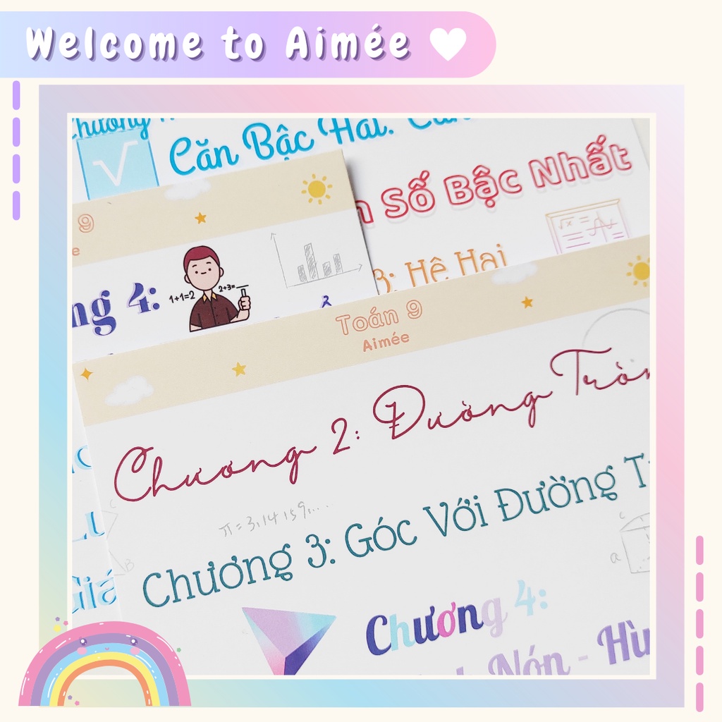 Sticker Tiêu Đề Chương Toán 9 ( Math 9) | Aimée