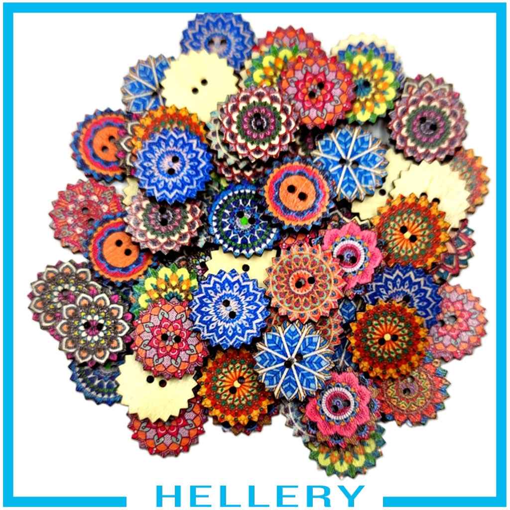 Set 100 Nút Gỗ 20 / 25mm Chuyên Dụng Cho May Vá / Làm Đồ Thủ Công