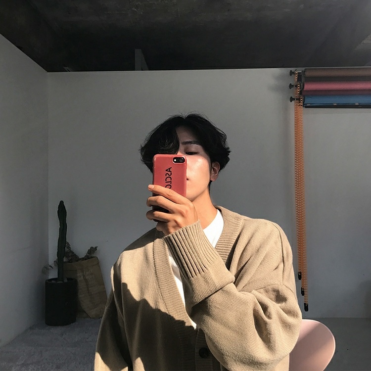 Áo khoác len cardigan cổ chữ v màu sắc thời trang cho nam