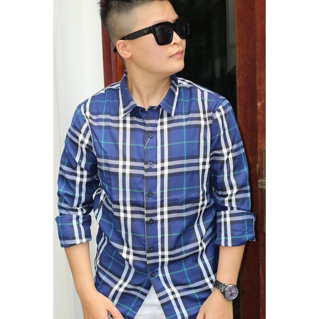Áo sơ mi bbr nam dài tay kẻ sọc caro TILANO
