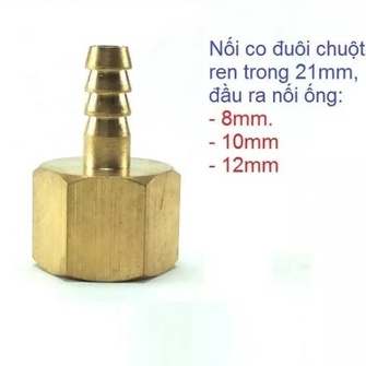 Nối ren trong 21mm đuôi chuột 8mm, 10mm...