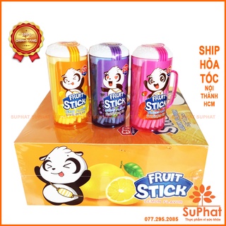 Hộp 12 hũ Kẹo tăm lạnh Candy Fruit Stick 3 vị Thái Lan (dâu, nho, chanh)