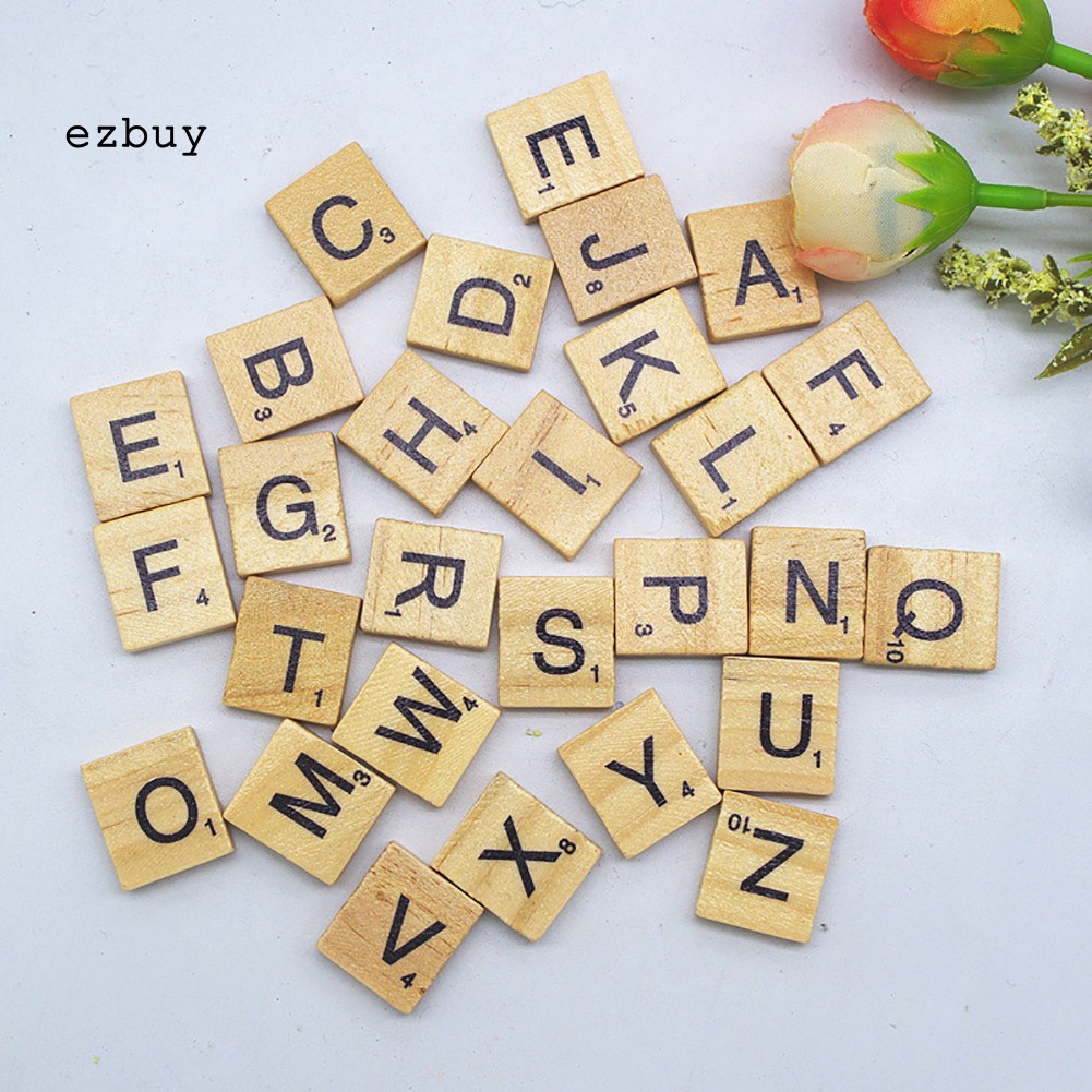 100 Miếng Gỗ In Chữ Cái Và Chữ Số Cho Bé Học Hỏi