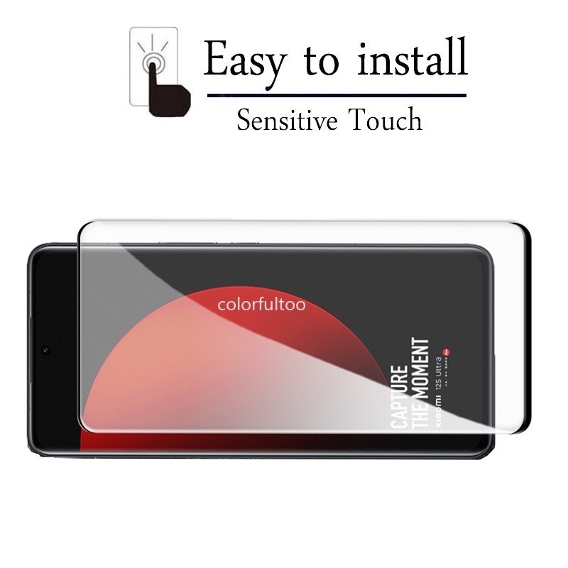 Miếng Dán Cường Lực Cong 3D 2 Trong 1 Bảo Vệ Ống Kính Máy Ảnh Cho Xiaomi 12S Ultra 12S Pro 12SPro Mi12S Mi12SUltra Mi 12S Ultra 5G