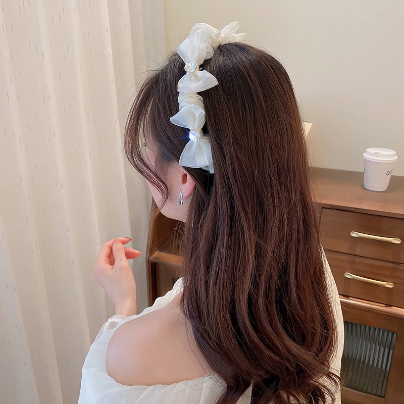 Băng đô cài tóc rửa mặt Đính Đá Lấp Lánh Màu Đen/ Trắng Thời Trang Xinh Xắn Cho Nữ