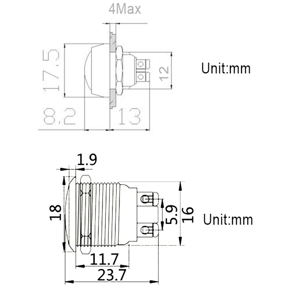 Công Tắc Nút Nhấn Thông Minh Nhiều Màu Chống Nước 12v 22V 220v 24v 22 / 19 / 16 / 12mm Cho Xe Hơi