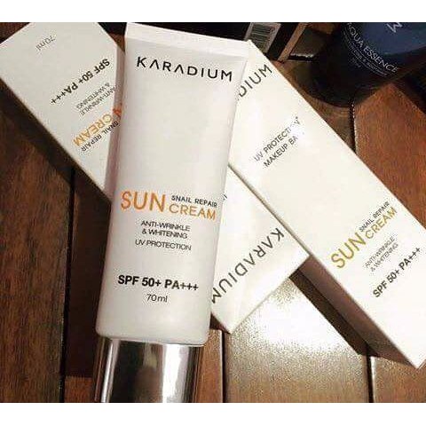 KEM CHỐNG NẮNG -KARADIUM -Kem Chống Nắng Nâng Tone Da Karadium Snail Repair Sun Cream SPF 50+ PA+++