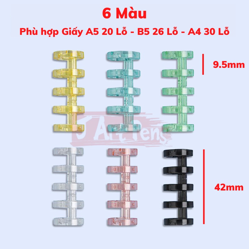 Gáy Nhựa Binder Thanh 5 Còng Trong Suốt Làm Bìa Sổ Còng Handmade Kẹp Tài Liệu 6 Màu Shop J ArtPens