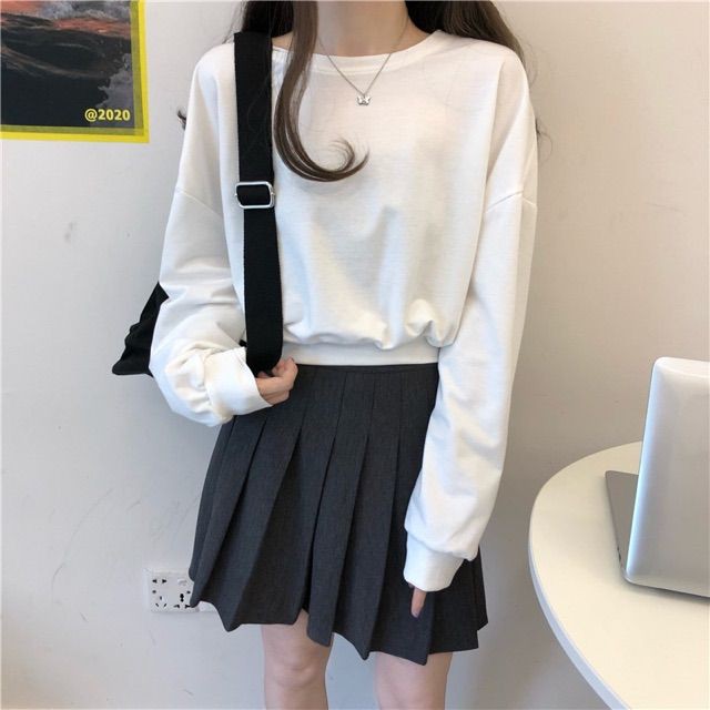 [ORDER] Croptop nỉ mỏng xẻ, buộc nơ lưng ullzang - Có ảnh thật