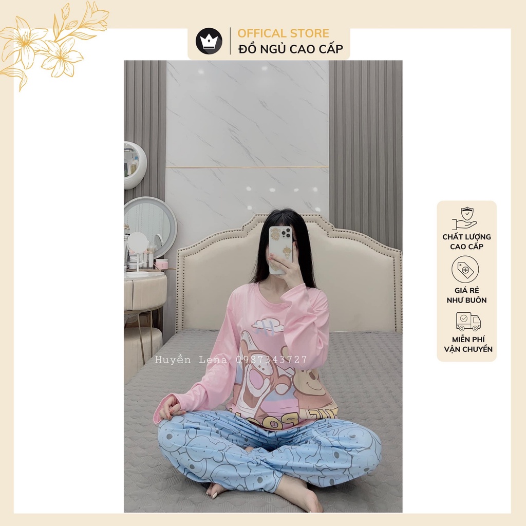 Bộ đồ nữ chất cotton hình dễ thương,chất vải mềm mại thoáng mát | BigBuy360 - bigbuy360.vn