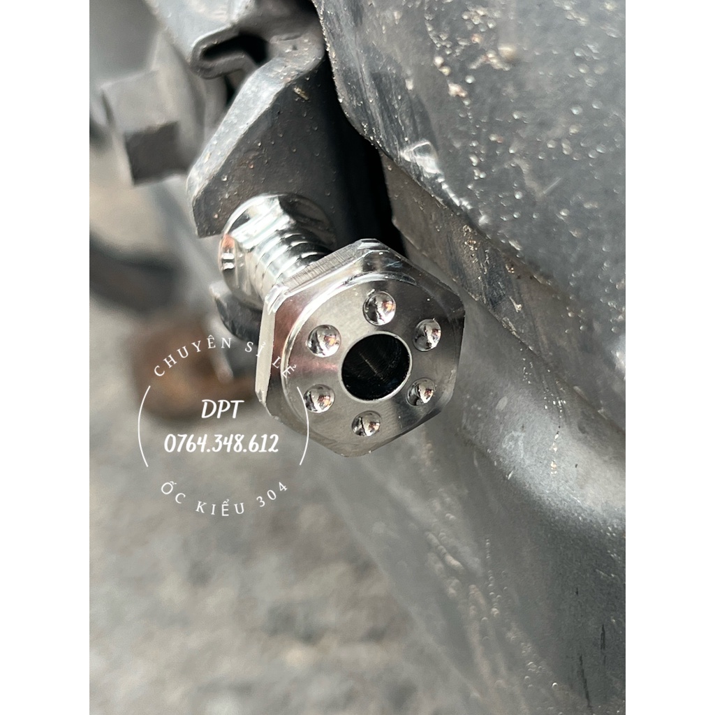 Nòng súng tăng sên Inox 304 kèm tán kiểu gắn cho tất cả các dòng xe Honda-Yamaha-Suzuki