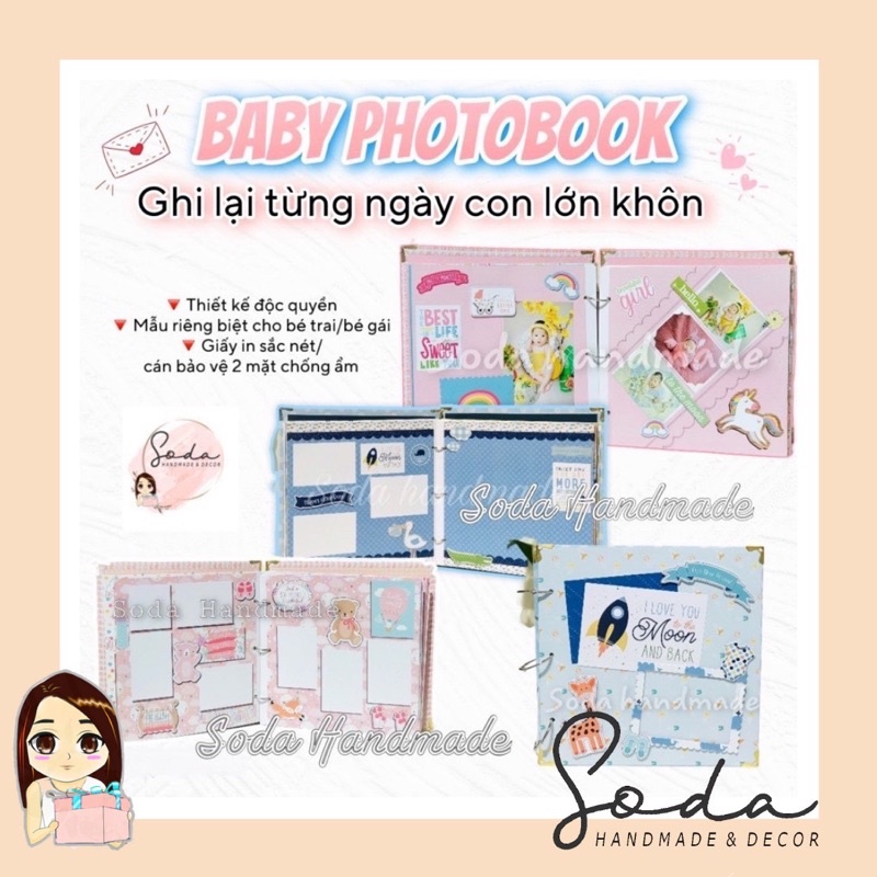 Album ảnh nghệ thuật cho bé -[Miễn Phí in Tên- Mẫu độc Quyền]Baby photobook