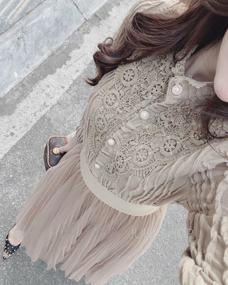 Áo sơ mi sóng pha ren quảng châu nhiều màu | BigBuy360 - bigbuy360.vn