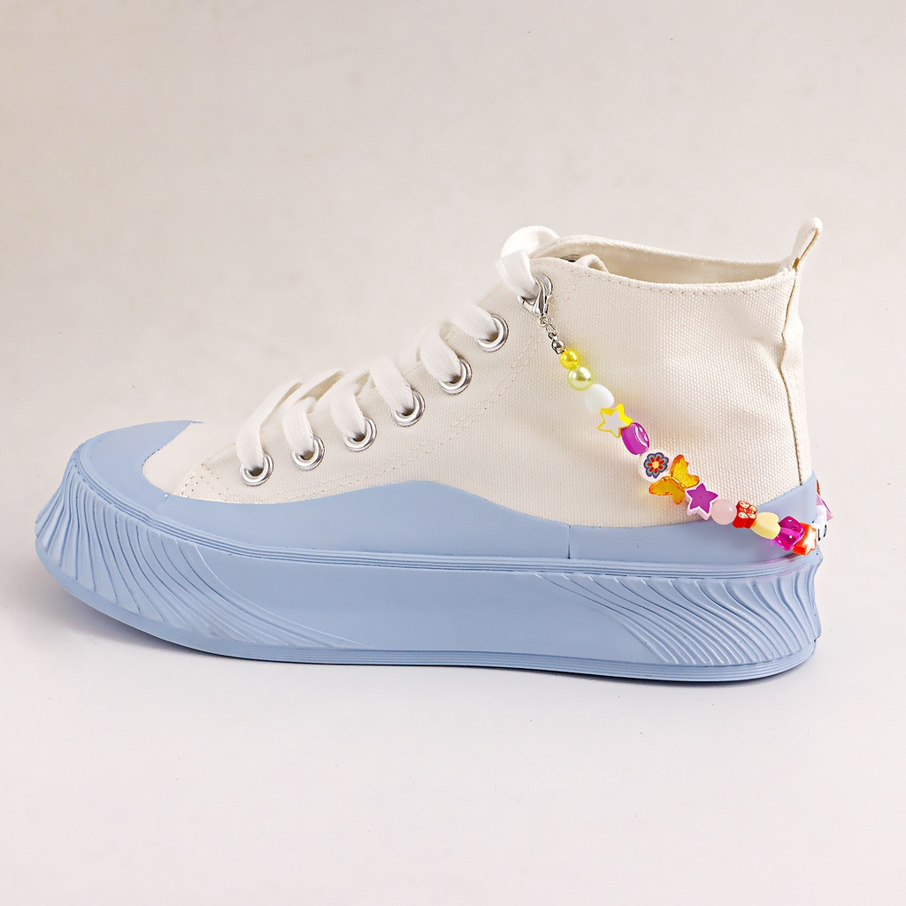 Phụ Kiện Dây Giày Mềm Xỏ Hạt Hình Chữ Cái/Hình Bướm/Chữ Cái Màu Sắc Cầu Vồng Dành Cho Nữ