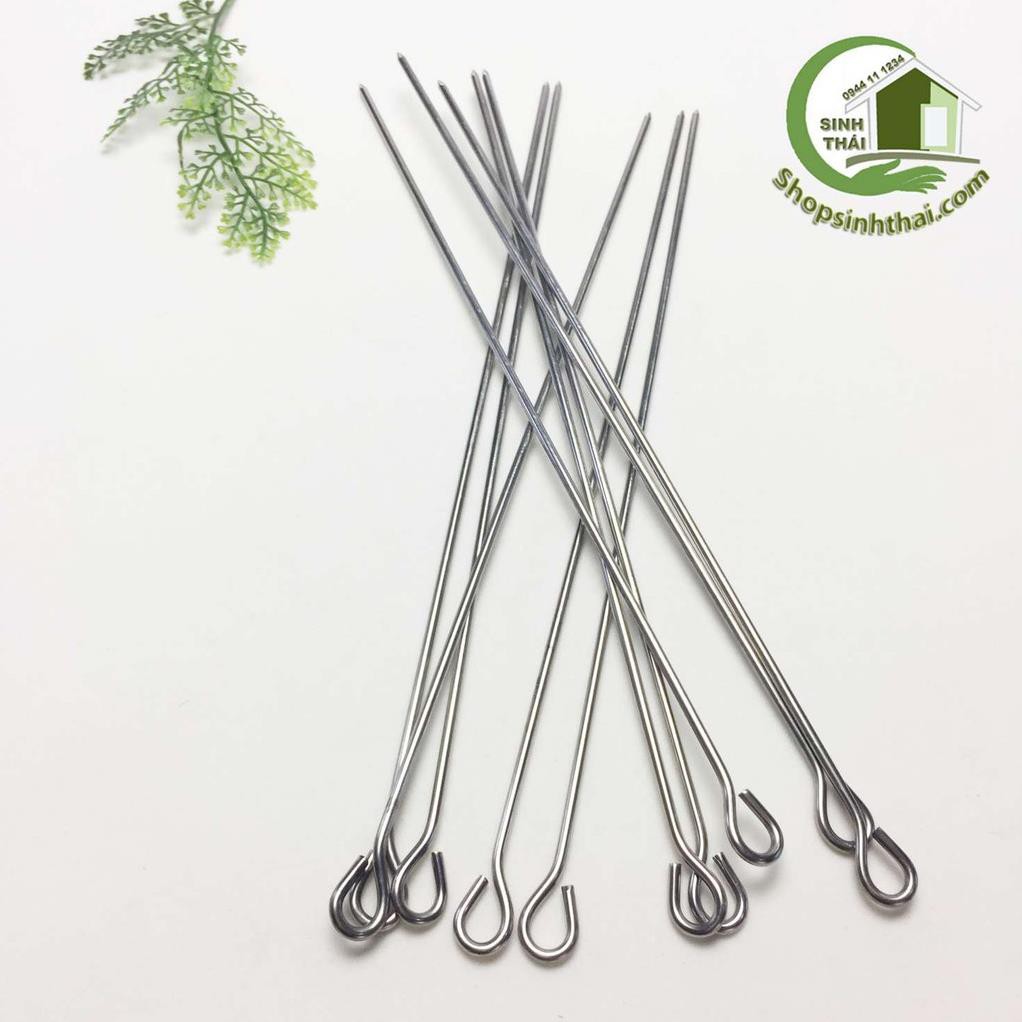 Xiên nướng thịt bằng inox - que xiên thịt tròn inox không gỉ dài 30cm ( 1 que)