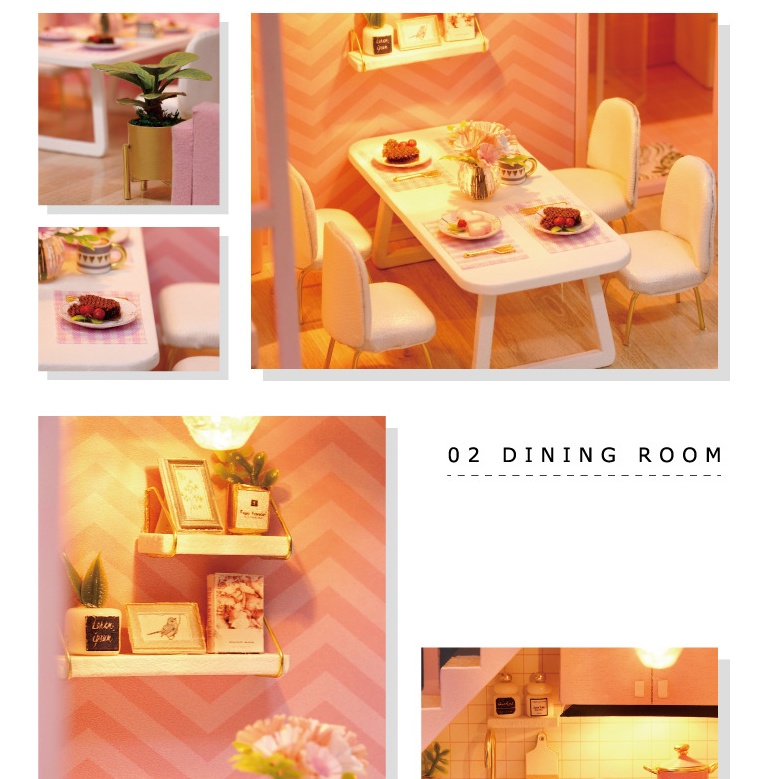 Bộ đồ chơi lắp ráp mô hình nhà búp bê DIY Doll House Miniatute- DREAM ANGLE L-026-B