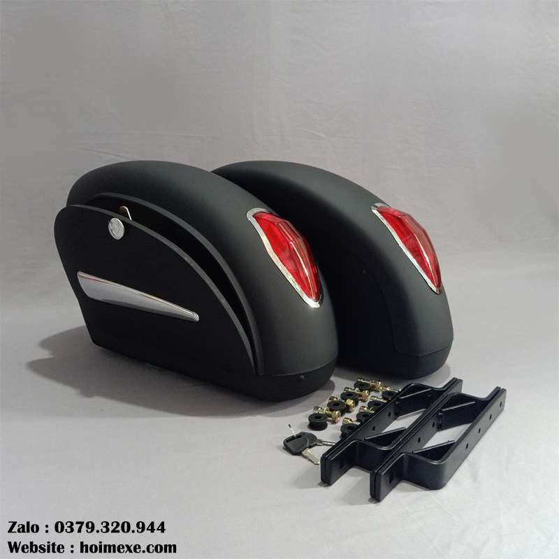 Thùng Hông Xe Máy, Xe Motor 300-750cc Màu Đen Nhám