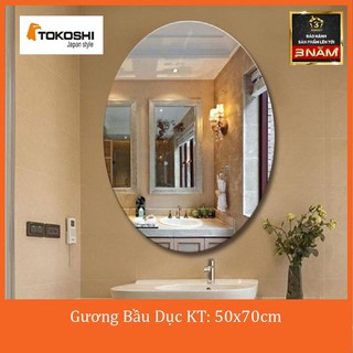 Gương Nhà Tắm Hình Bầu Dục Cao Cấp - Gương Phôi Bỉ Nhập Khẩu Tráng Bạc
