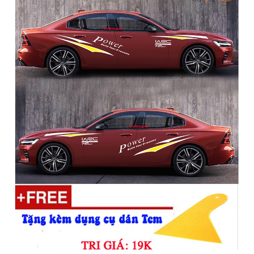 Decal dán sườn Tem dán sườn trang trí Ô tô D-677 Tặng kèm dụng cụ dán Tem