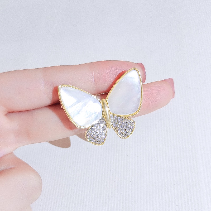 [Jiudoulan] Ghim Cài Áo Hình Bướm Vỏ Sò Tự Nhiên Thời Trang Chống Chói Mắt Dành Cho Bạn