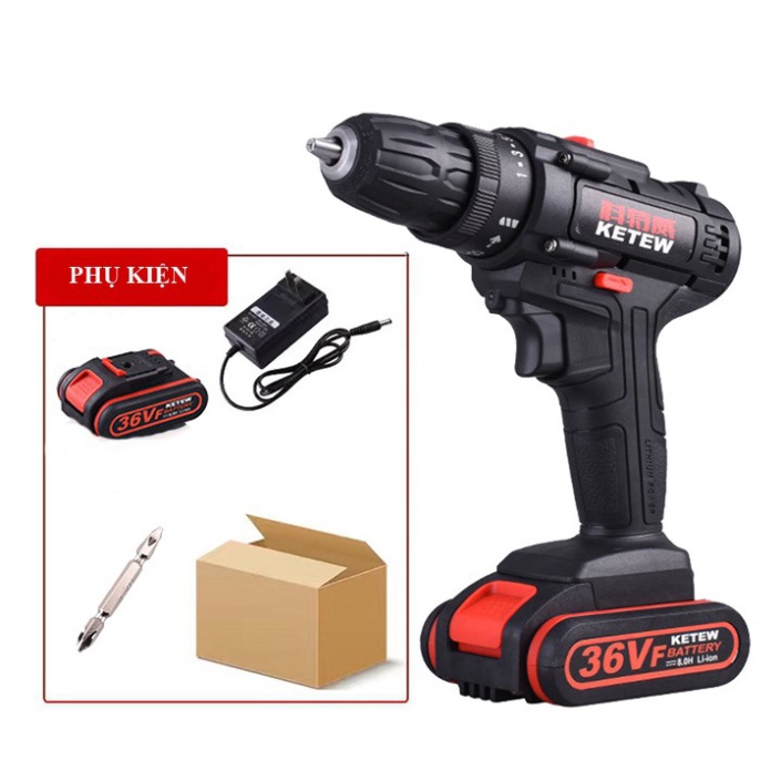 Máy khoan, bắt vít dùng pin chính hãng Ketew 36V
