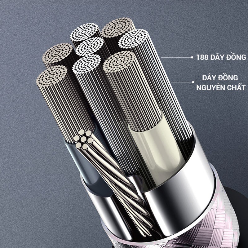 [siêu rẻ] Cáp sạc dữ liệu sạc nhanh 3A, cáp sạc nhanh 3 trong 1 thích hợp cho iphone và Huawei C2