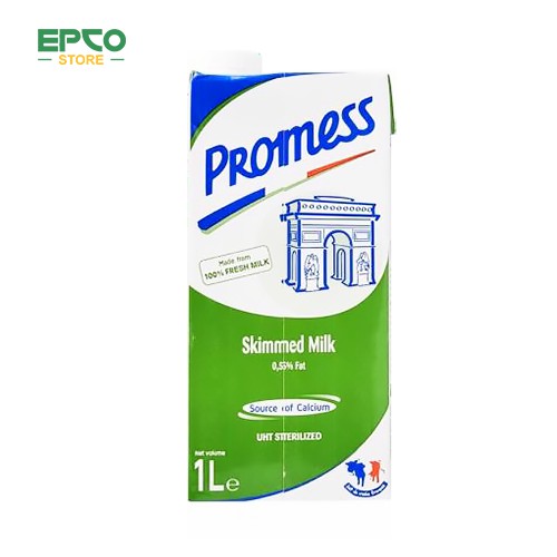 SỮA TƯƠI PROMESS PHÁP KHÔNG ĐƯỜNG (HỘP 1L) - DATE XA T7/2022