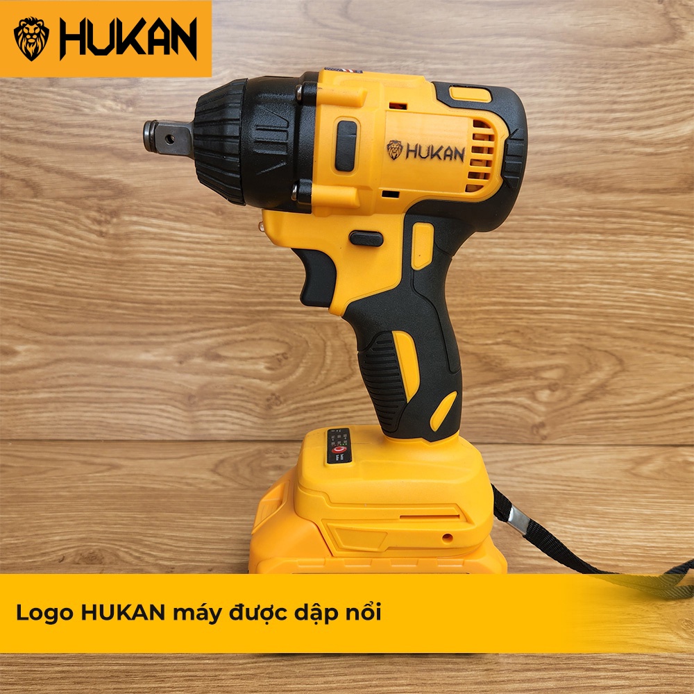 Máy Siết Bulong HUKAN HK-Hero Lực Siết 380Nm, 3 Cấp Tốc Độ, Đầu Khẩu 22cm Kèm 3 Pin