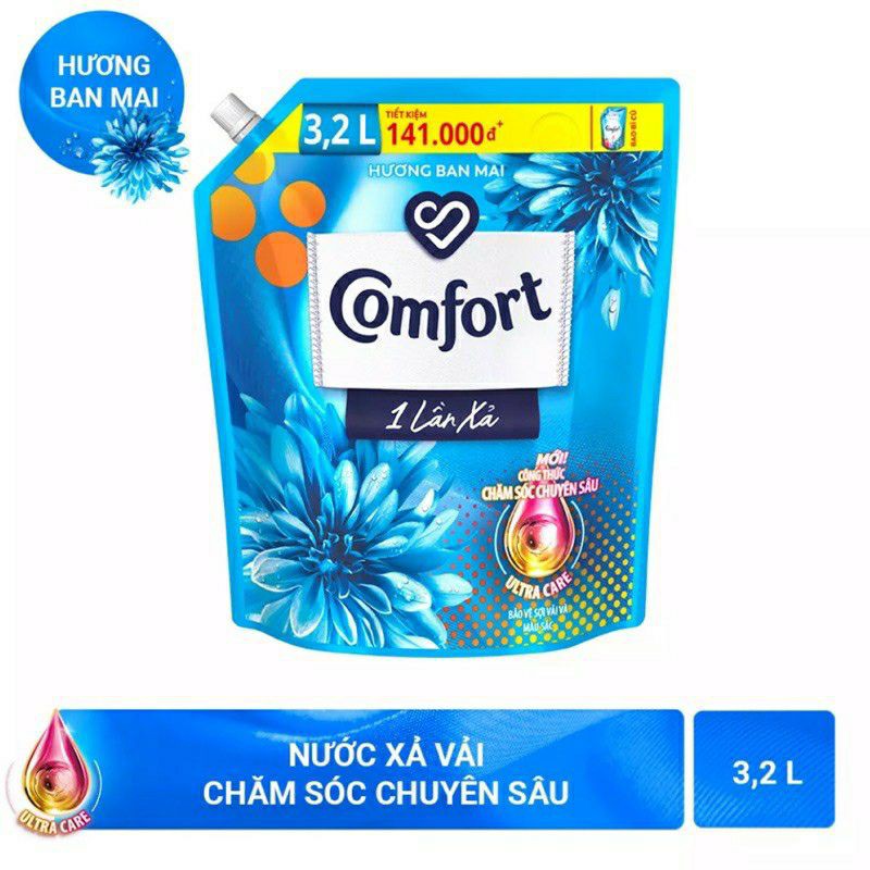 Nước xả Comfort 1 lần xả Hương Ban Mai 3.2l