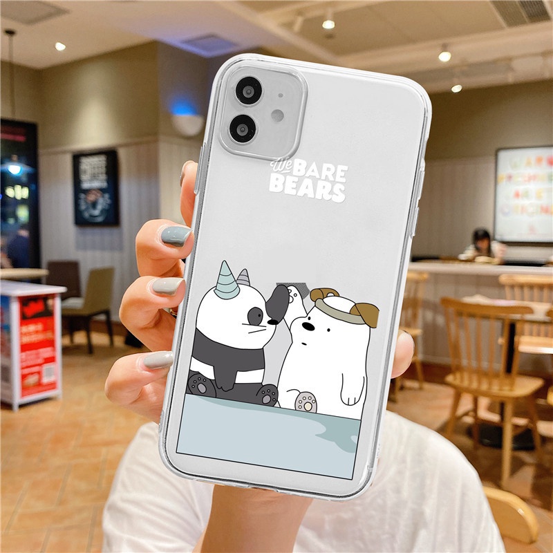Ốp Điện Thoại TPU Silicon Trong Suốt Hình Gấu Dễ Thương Cho iPhone 6/6s 7/8 6Plus/6sPlus Plus X XR XSMAX 11 12 13 Pro Promax SE 2020 SE3