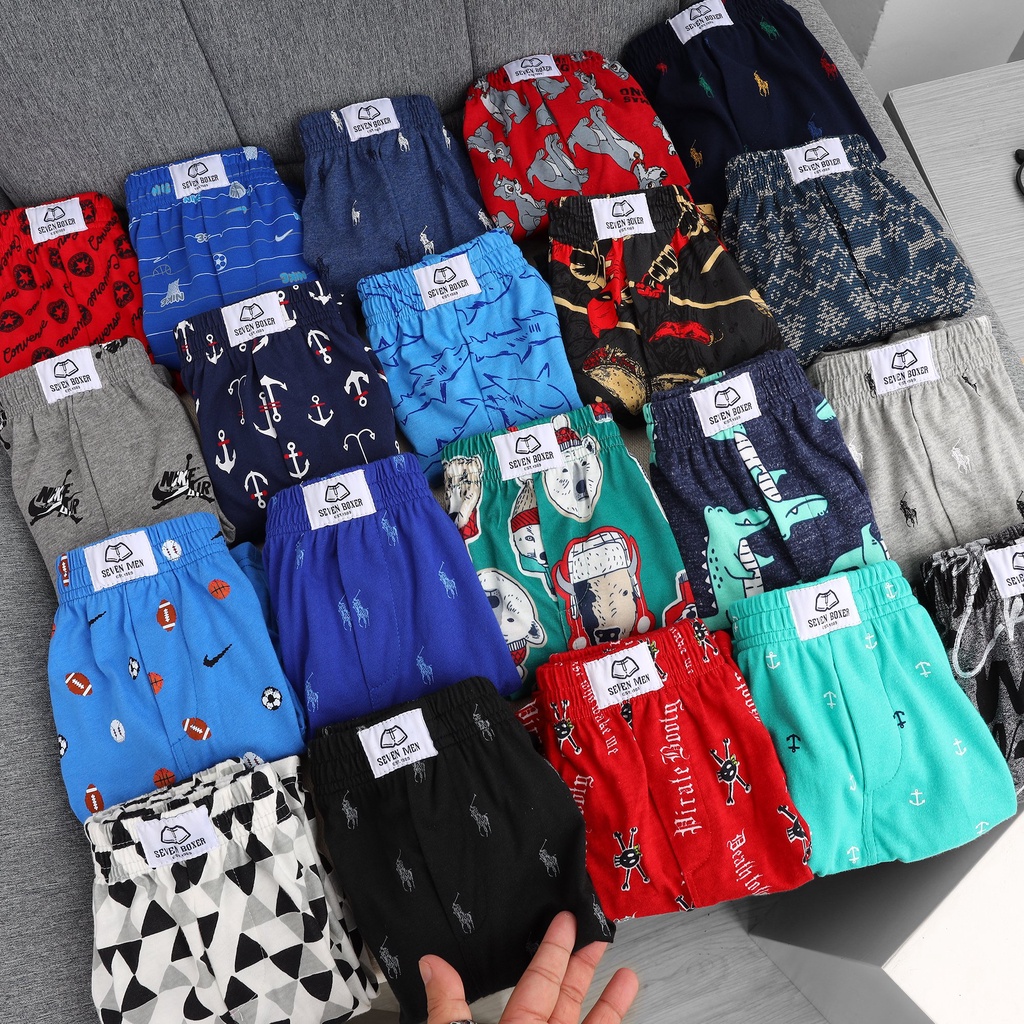 Quần đùi nam SEVEN chất thun cotton mềm,mịn,mát