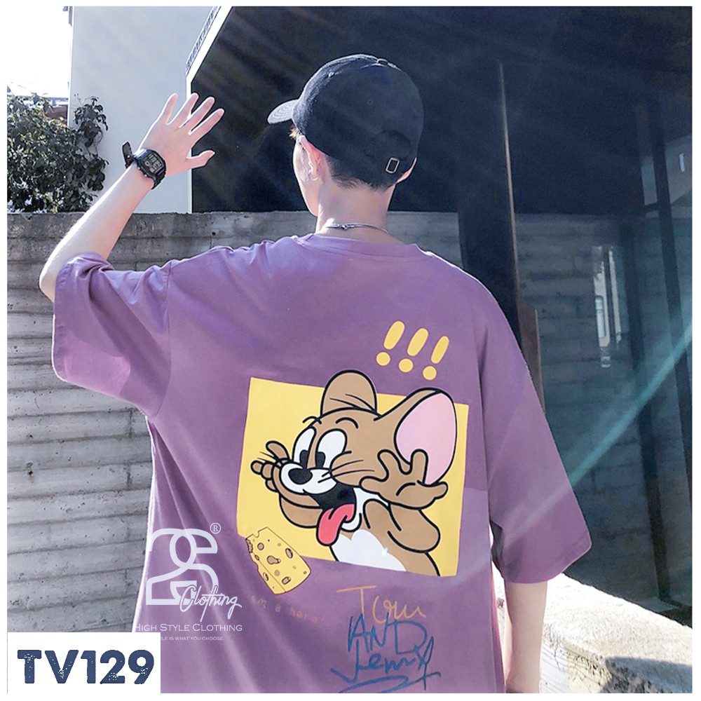 Áo Phom Rộng 2s Clothing Áo Thun Nữ Nam Form Rộng Unisex Basic Streetstyle Nam Nữ Cotton Oversize In Chuột Jerry TV129 | BigBuy360 - bigbuy360.vn
