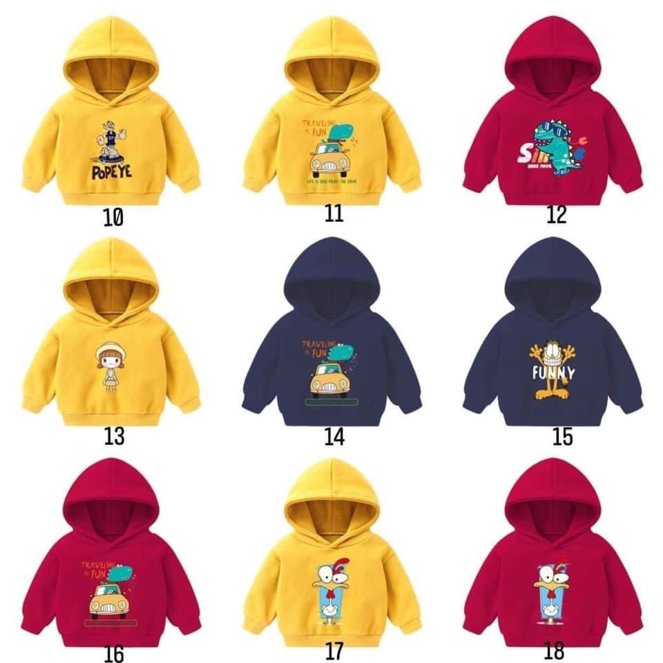 Áo Nỉ Hoddie Quảng Châu Có Mũ Siêu ấm Cho Bé