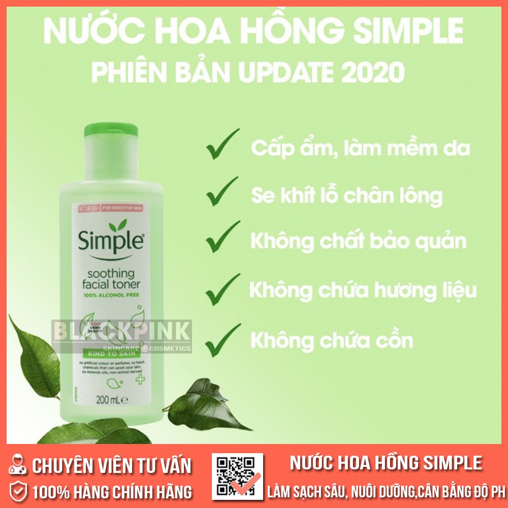 Nước hoa hồng Simple Kind To Skin Soothing Facial Toner - Làm sạch sâu, nuôi dưỡng và cân bằng độ PH tốt nhất cho da | BigBuy360 - bigbuy360.vn