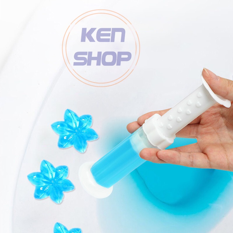 Gel thơm toilet KHỬ TRÙNG, KHỬ MÙI bồn cầu, bắn ra hình bông hoa với 6 loại hương thơm dễ chịu