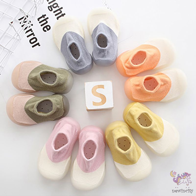 Đôi Giày Cotton Đế Mềm Thiết Kế Dạng Vớ Cho Bé Tập Đi