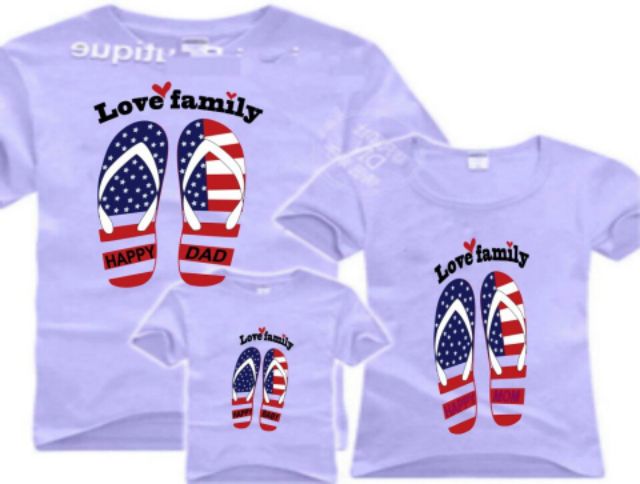 áo gia đình 3 người áo chất cotton mịn mát đồ gia đình đi biển