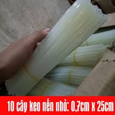 10 cây keo nến nhỏ/ bó 0,7*25cm,keo nến sillicon,keo nến bé