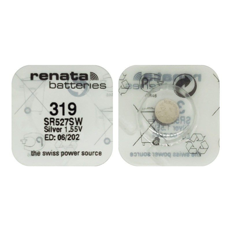 Pin đồng hồ Thụy Sỹ RENATA 319 / SR527SW silver bạc Made in Swiss (Loại tốt - Giá 1 viên)