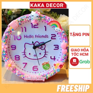Đồng hồ báo thức để bàn Hello Kitty 15cm làm quà tặng sinh nhật cho bé cute dễ thương