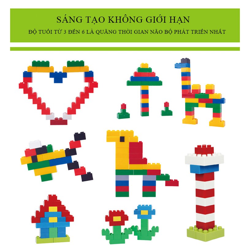 Bộ Xếp Hình Lego BuildingBlock 1000 chi tiết, cao cấp chất liệu an toàn  kích thích tư duy và sáng tạo cho bé