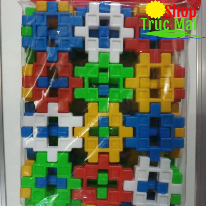 Bộ lego lắp ghép xếp hình đa năng 1Kg 55 cặp 110 chi tiết Nhựa an toàn không mùi made in Vietnam